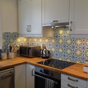 Encaustic tiles in kitchen