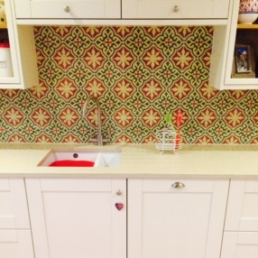 Encaustic Tiles in Kitchen UK splashback