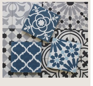 New Moroccan Encaustic Tiles in blue