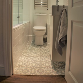 Bespoke Encaustic Tiles on bathroom floor