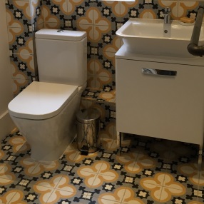 Encaustic tiles in bathroom