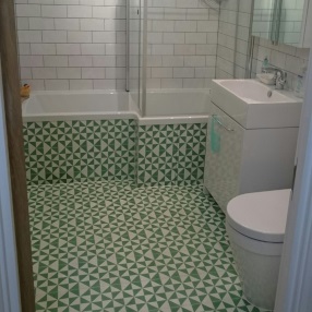 Encaustic tiles in green