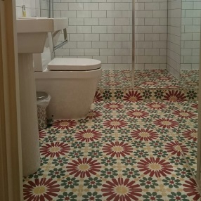 Moroccan tiles in bathroom